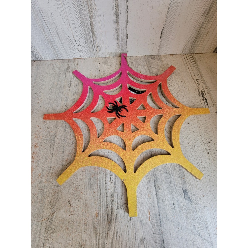 Ashland spider web NEW colorful wooden Halloween hanging home decor